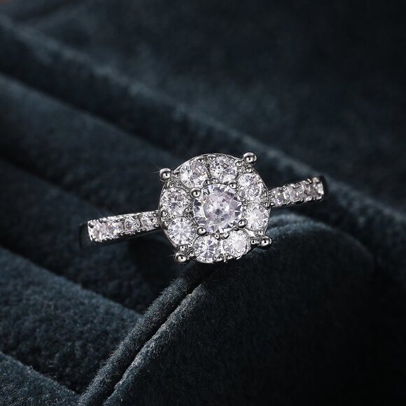 🔥Dainty Engagement 925 Sterling Silver Plated Beautiful Ring for Women, L009 - Picture 10 of 10